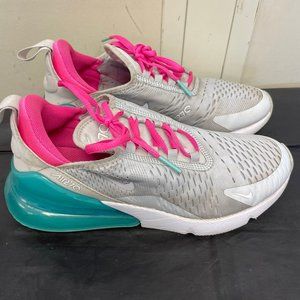 Nike Women's Gray Pink Air Max 270 AH6789-065 Lace Up Running Shoes Size 8
